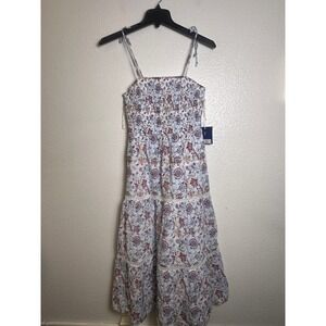 Roller Rabbit for Target Floral Paisley Smocked Tiered Midi Dress Small NWT